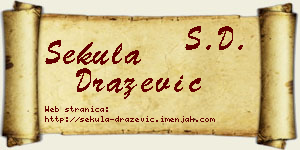 Sekula Dražević vizit kartica